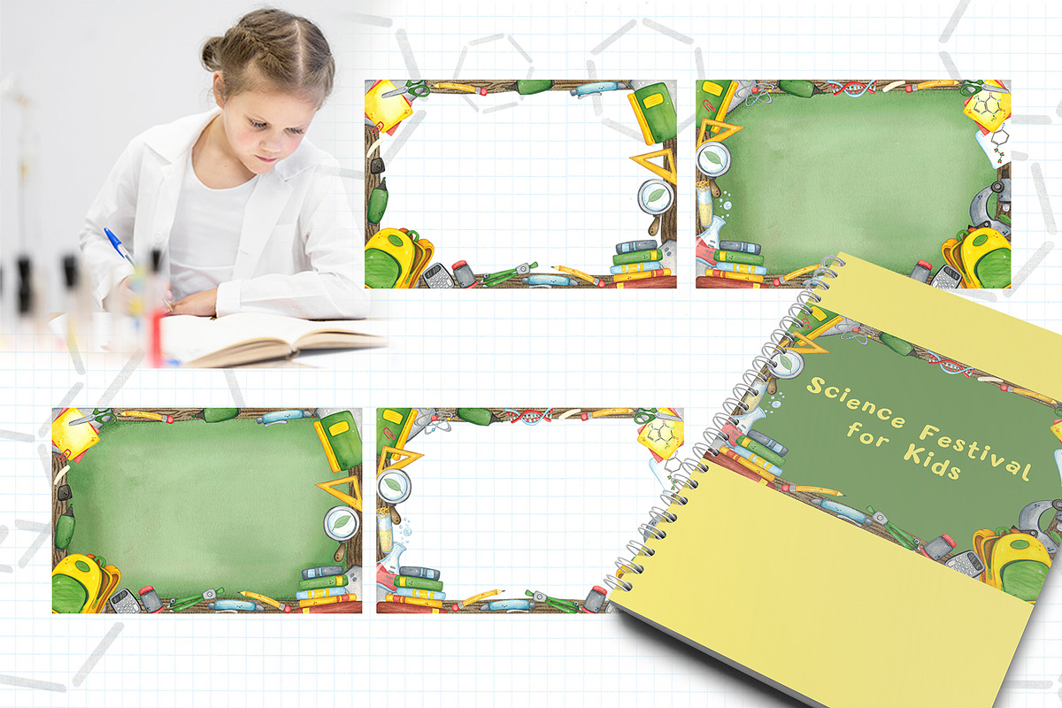 Science for kids watercolor clip art, an Object Illustration by DemiLena (Photo 13 of 18)