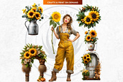 Sunflower Beauties Complete Cliparts, a Person Illustration by ThatsDesignArt (Thumbnail 15 of 16)