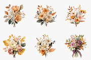 Autumn Florals Watercolor Bouquets, an Illustration by CreationArt (Thumbnail 2 of 3)