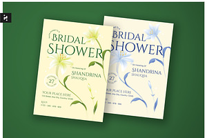 Floral Bridal Shower Invitation, a Card Template by Neermana