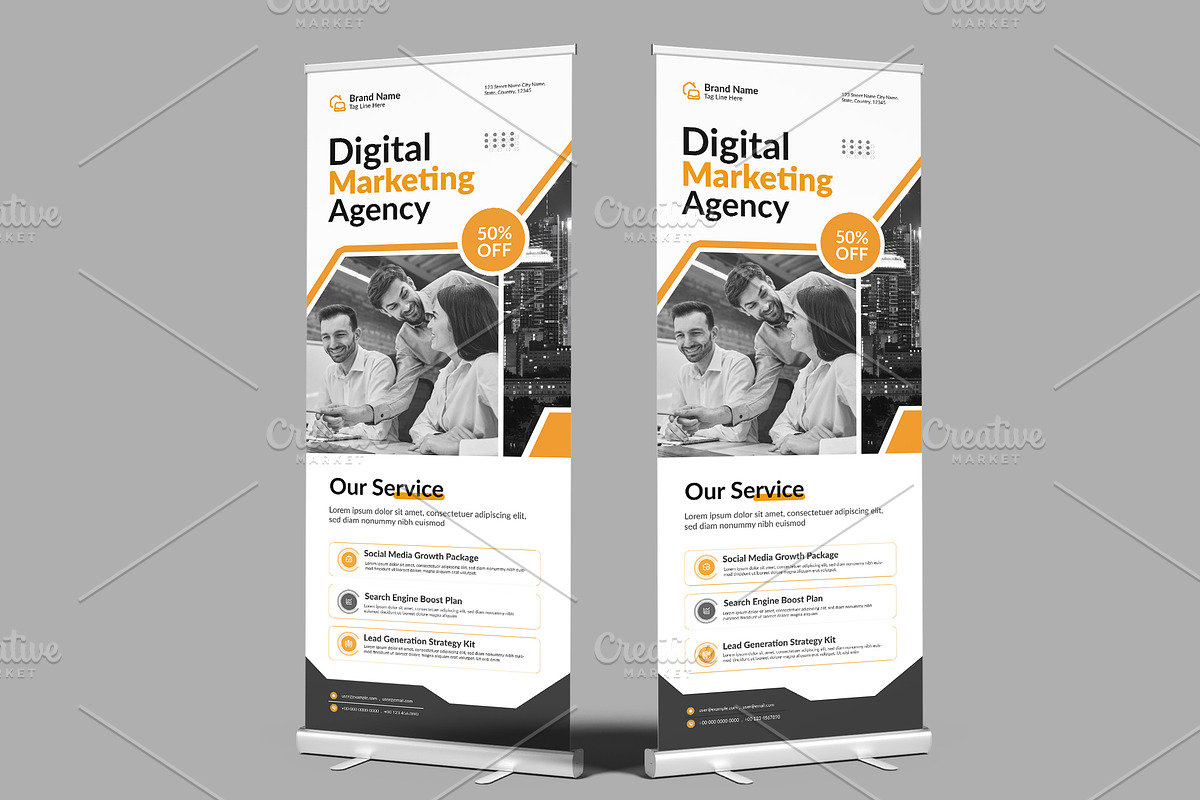 Business Marketing Agency Roll Up, a Flyer Template by ClickPaint_Studio (Photo 1 of 3)