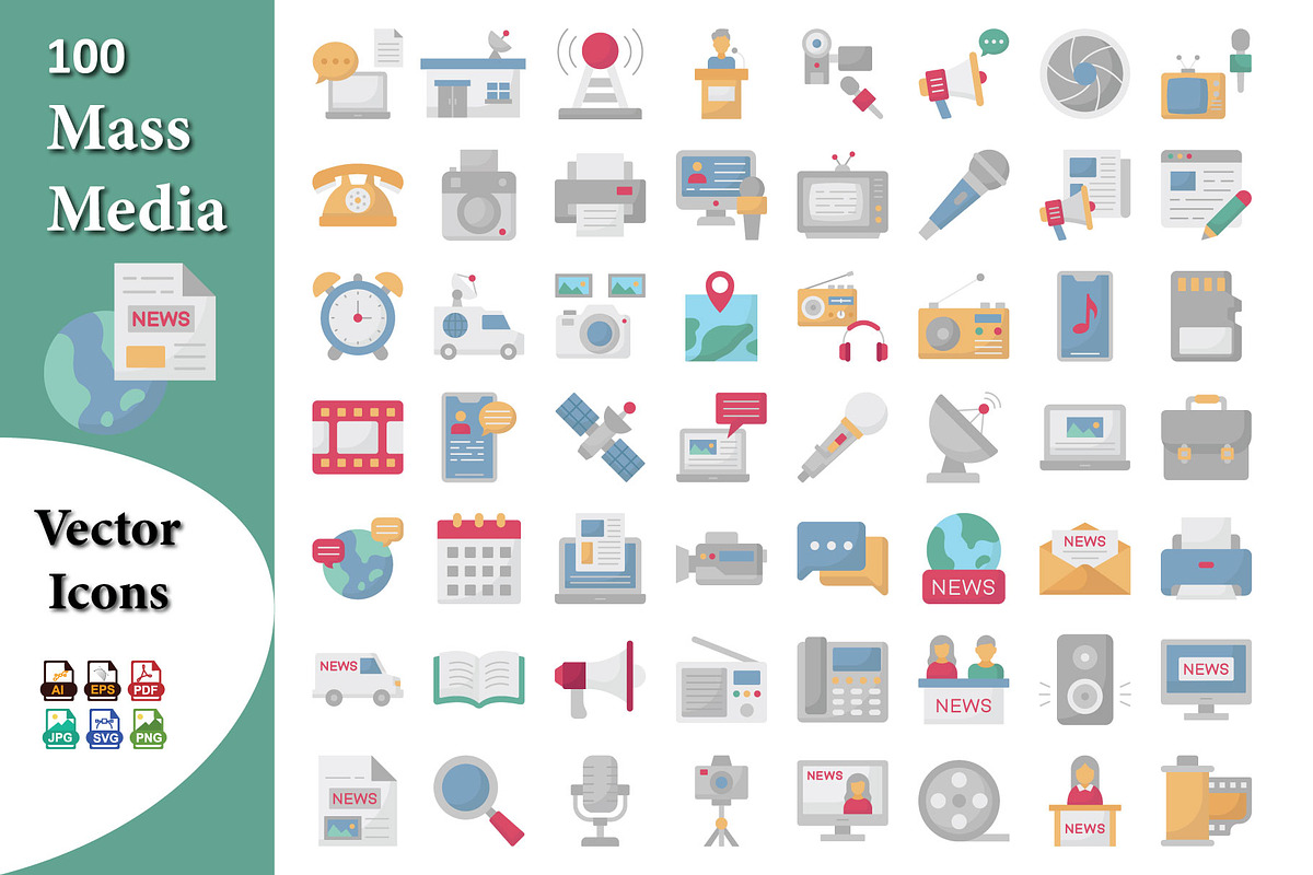 Mass Media Icons Pack, an Icon by Vector Portal (Photo 1 of 5)
