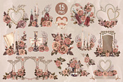 Love&Rose botany vintage watercolor, a Decorative Illustration by EL_SUHOVA (Thumbnail 6 of 13)