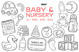 Baby Nursery Hand-Drawn Element, an Illustration by Tekuni