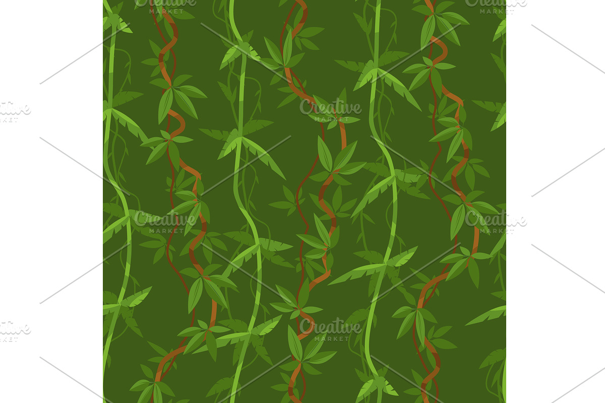 Tropical vines and plants on dark, an Object Illustration by Vectorbuum