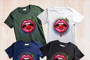 Lips Biting Cherry Clipart PNG., a Food Illustration by yod67 (Thumbnail 3 of 8)