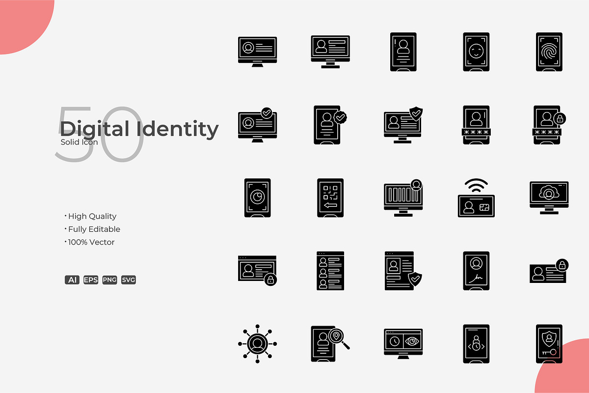 Digital Identity Solid Icons, a Solid Icon by Bloodline