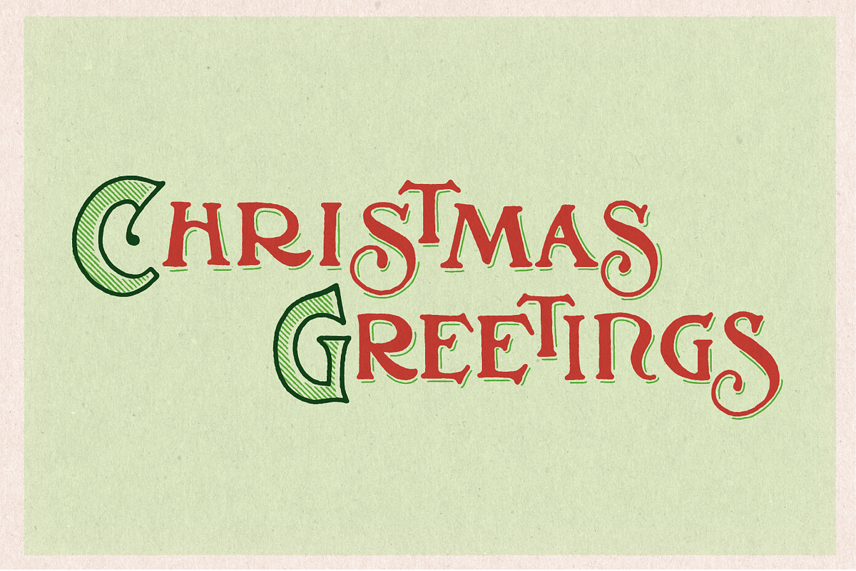 Vintage Christmas Lettering #1, a Seasonal Illustration by JoshuaRed Design (Photo 3 of 8)