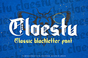 Cloestu - Classic Blackletter Font, a Blackletter Font by Dhabee (Thumbnail 1 of 15)