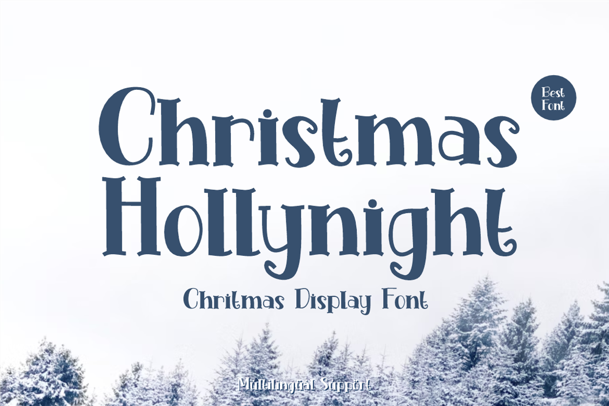 Christmas Hollynight Font, a Serif Font by QR Design Studio (Photo 1 of 11)