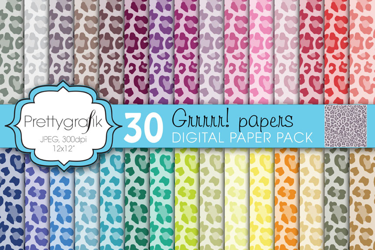 leopard animal print digital paper