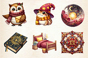 Cute Magic School Watercolor Clipart, an Illustration by Dream Creation (Thumbnail 3 of 6)