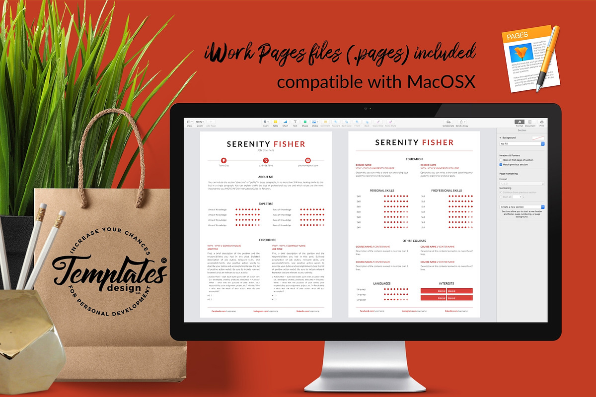 Modern Resume Bundle / CV - Serenity, a Resume Template by Templates Design Co. (Photo 10 of 17)