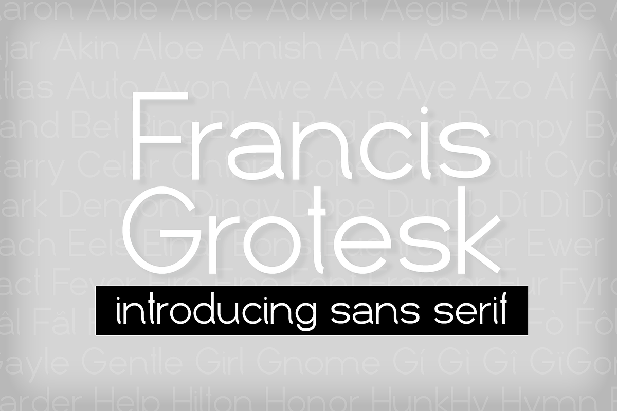 Francis Grotesk, a Sans Serif Font by Quothron (Photo 1 of 5)