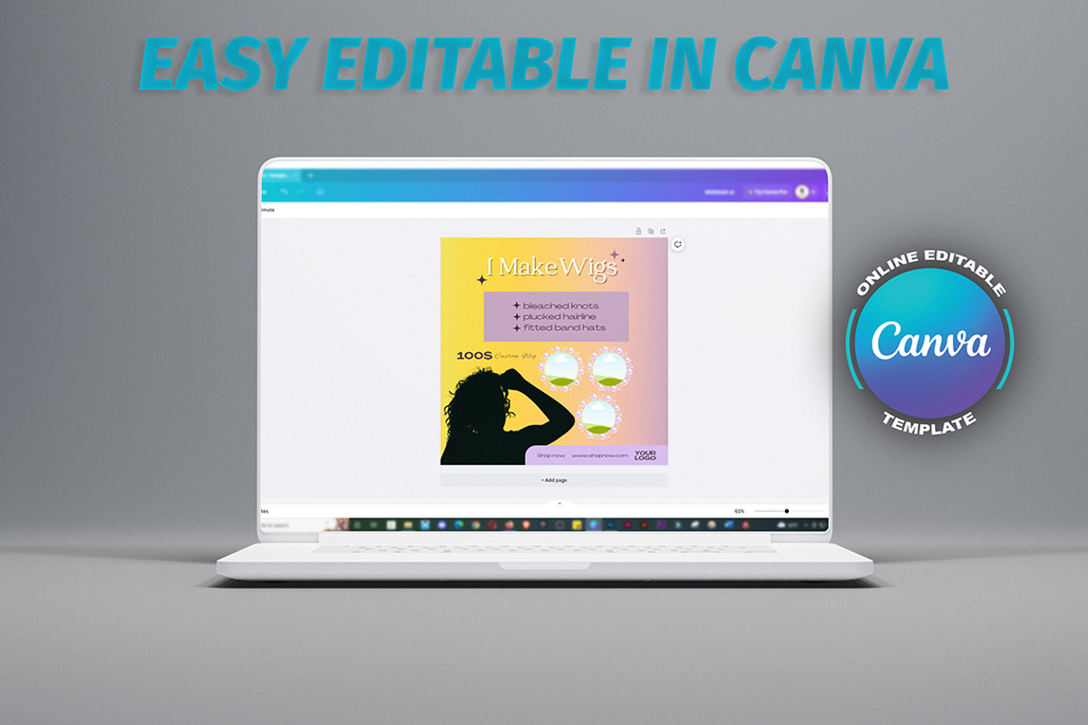 Wig Flyer Social Media Flyer DIY, a Flyer Template by Madhabi Studio (Photo 3 of 3)