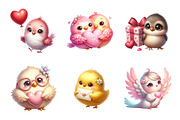 Whimsical Valentine Birds Clipart, an Illustration by SinaCreation (Thumbnail 4 of 11)