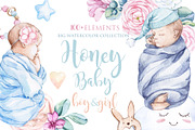 Watercolor Honey GIRL&BOY collection, an Animal Illustration by S_ARTLOVE (Thumbnail 1 of 11)