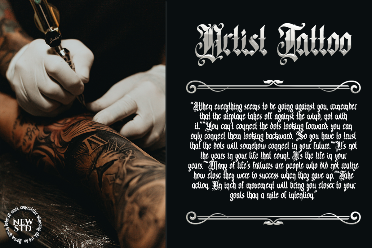 Glory Angel - Blackletter Typeface, a Blackletter Font by Meizzaluna Design (Photo 9 of 10)
