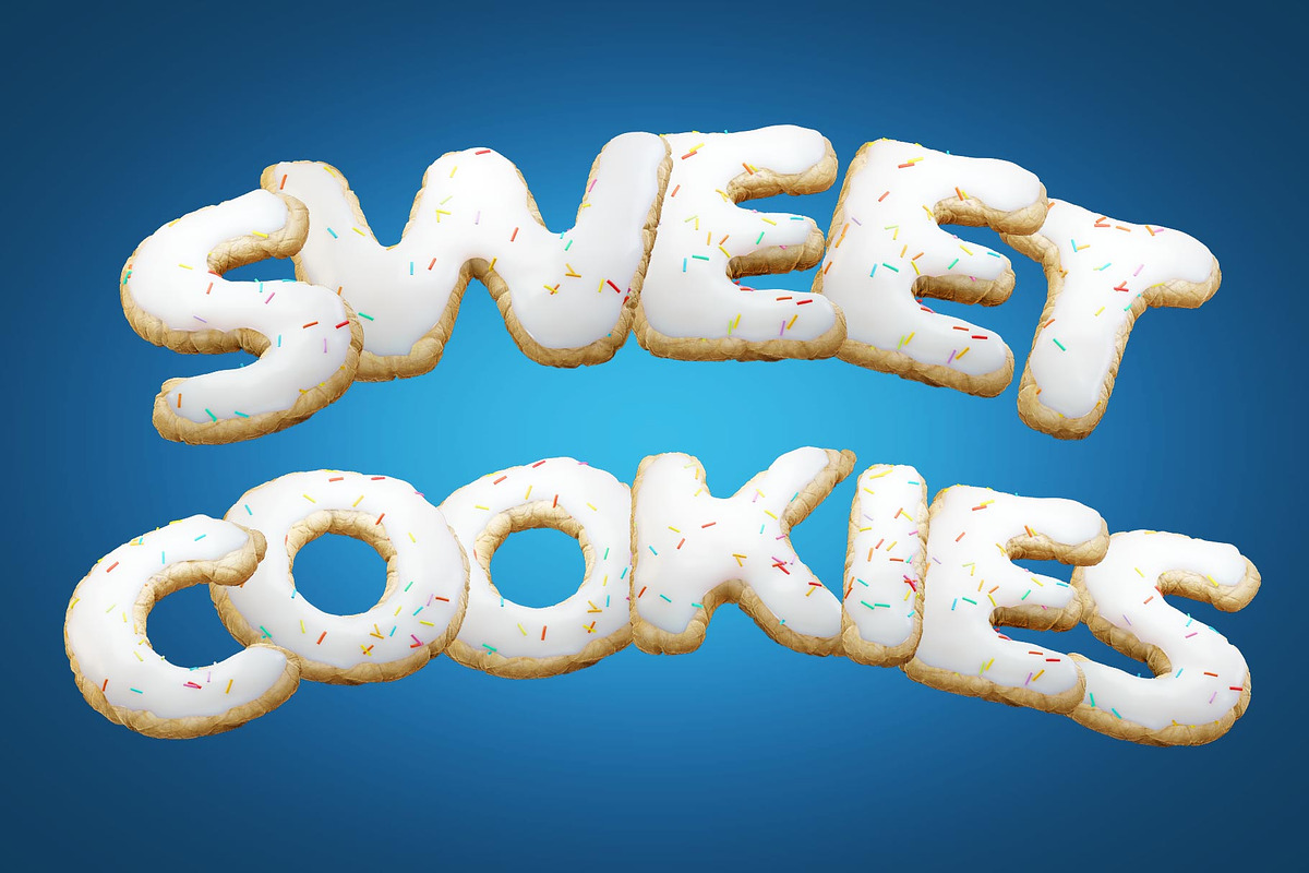 Cookie Text 3D Letters Set, an Object Graphic by Kotulsky Mockups (Photo 5 of 6)