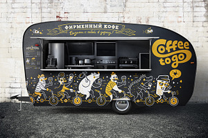 Bundle. Food Trucks. PSD MOCKUPS.