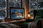 Winter Christmas House Illustration, a Seasonal Illustration by Aura Canyon HQ (Thumbnail 4 of 7)