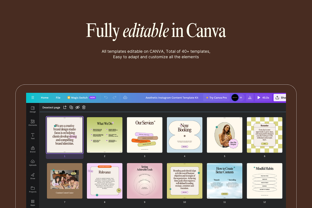 Aesthetic Social Media Template Kit, a Social Media Template by Studio Provo (Photo 6 of 6)