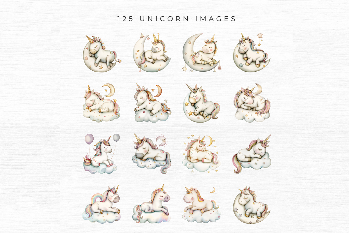Cute Unicorn Clipart,, an Object Graphic by EllyandLima (Photo 4 of 11)