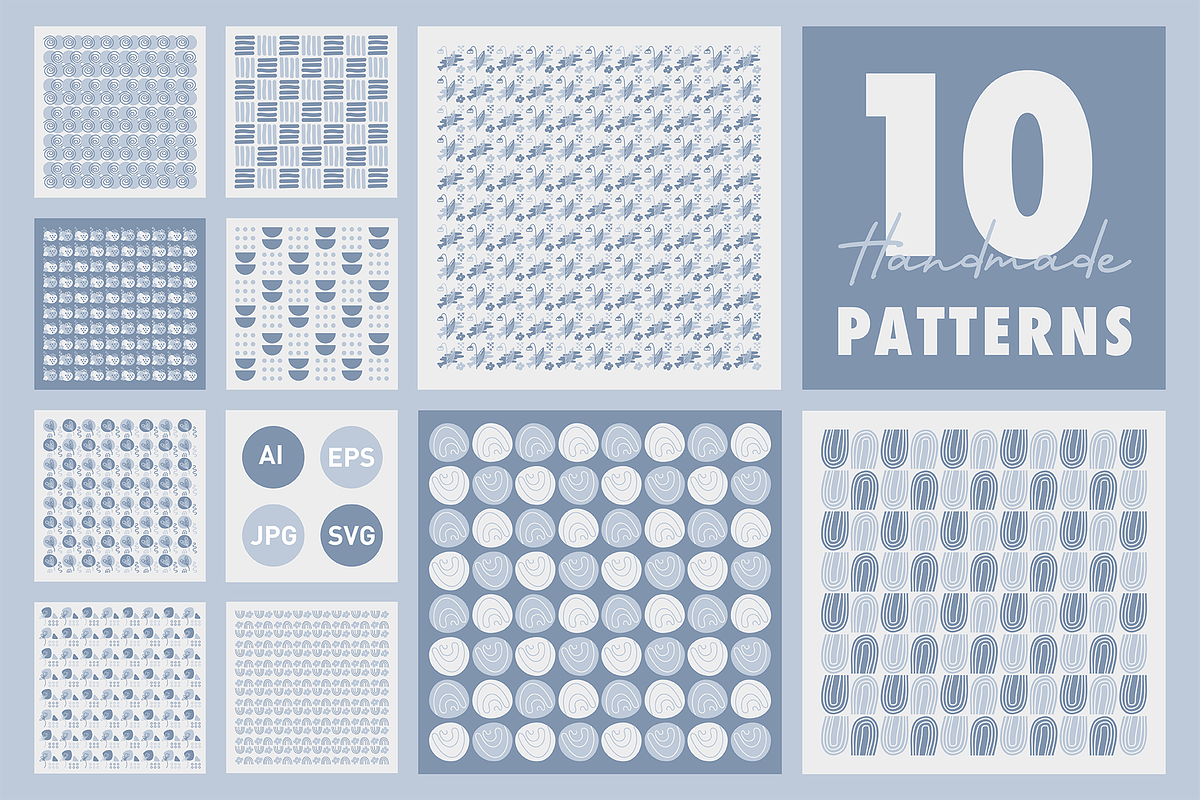 Handmade seamless patterns, a Texture Graphic by Ninos Mandala (Photo 5 of 7)