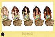 Italian Summer girls clipart bundle, a Person Illustration by Parinaz Wadia Design (Thumbnail 6 of 8)