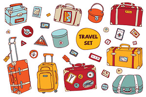 Travel set. Vintage suitcases