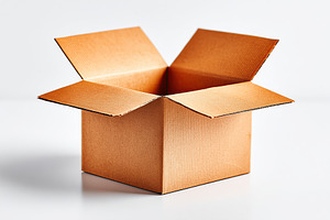Cardboard box with flaps open placed on a clean surface for packing or storage, a Holiday Photo by AlyaAnd
