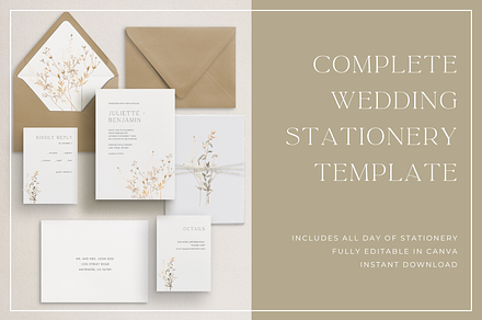 Watercolor Floral Wedding Invitation