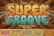 Retro Groovy Text Effects, a Layer Style Add-On by Andrew Skoch Design (Thumbnail 1 of 9)