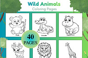 Wild Animals Coloring Pages for Kids, an Animal Illustration by SimoDigitalArt (Thumbnail 2 of 5)