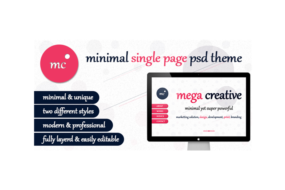 MC - Minimal PSD Theme, a Websites & App Template by Metrothemes (Photo 1 of 3)
