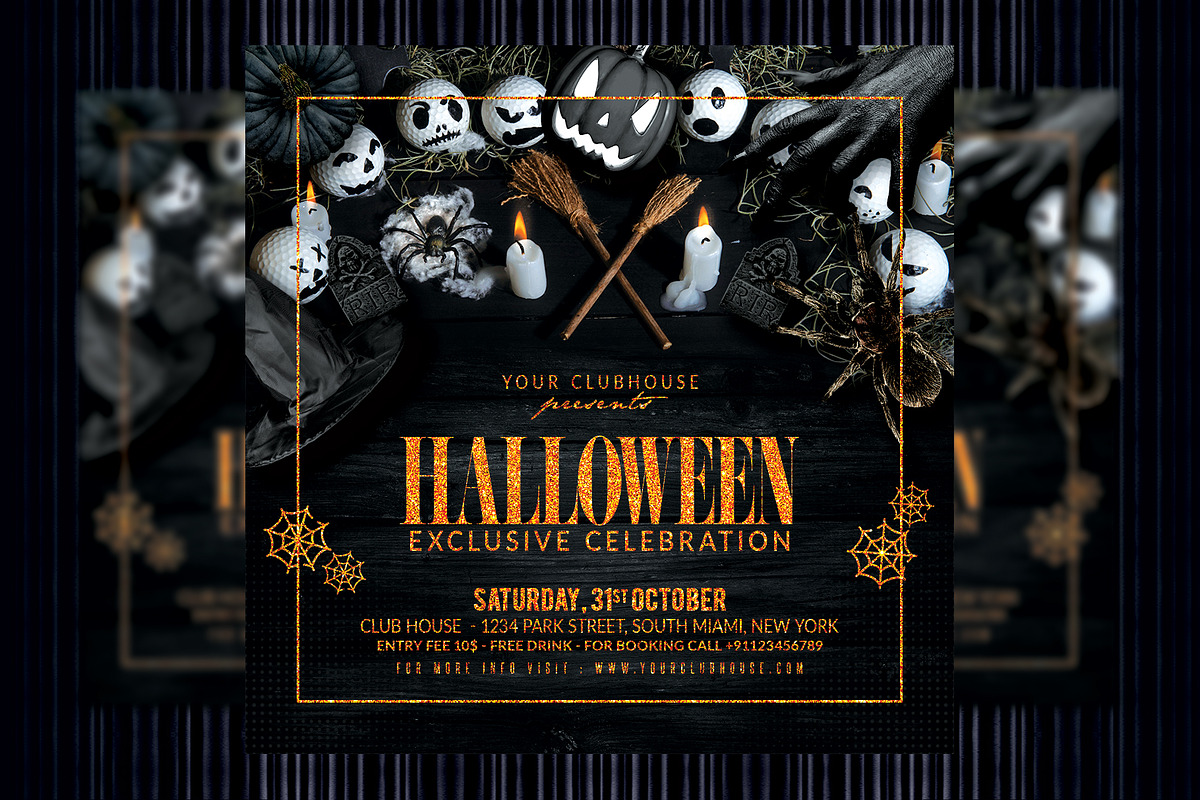 Halloween Flyer Template, a Templates & Theme by MithilaCreation (Photo 1 of 6)
