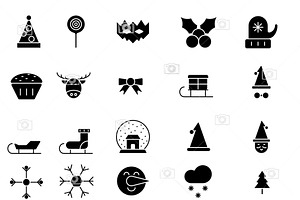 Christmas Glyph ICON Pack 50