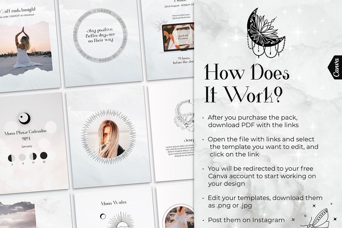 White Spiritual Instagram Posts, a Social Media Template by Under My Cozy Roof (Photo 9 of 11)