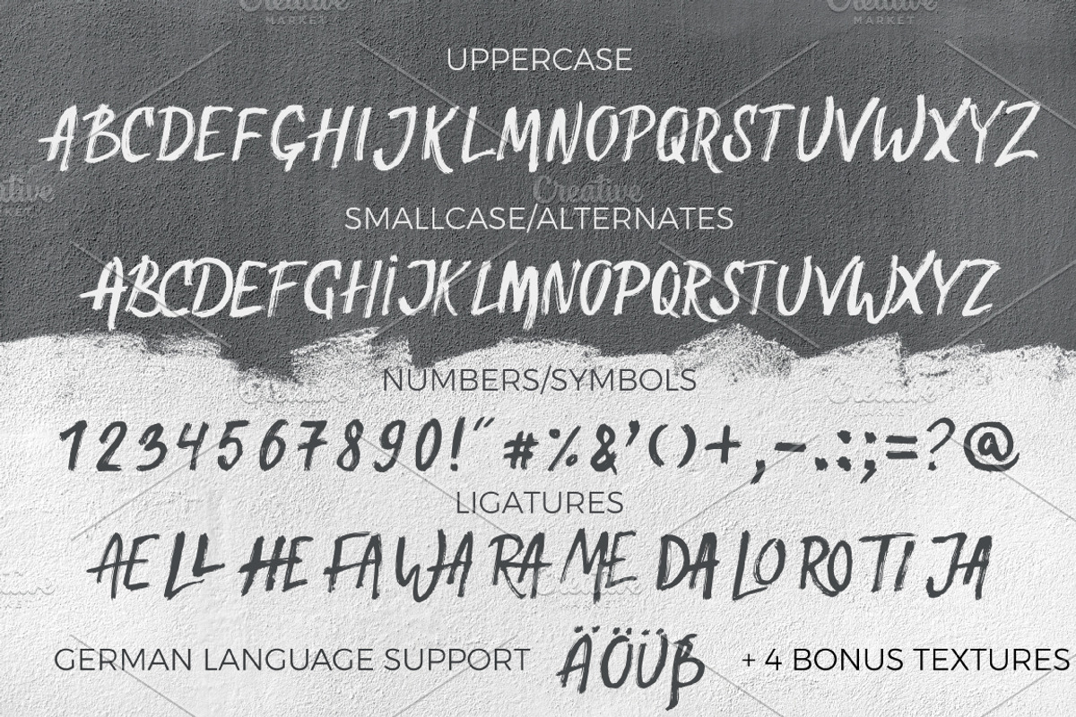 Wilde Wasser - Textured Brush Font preview 2