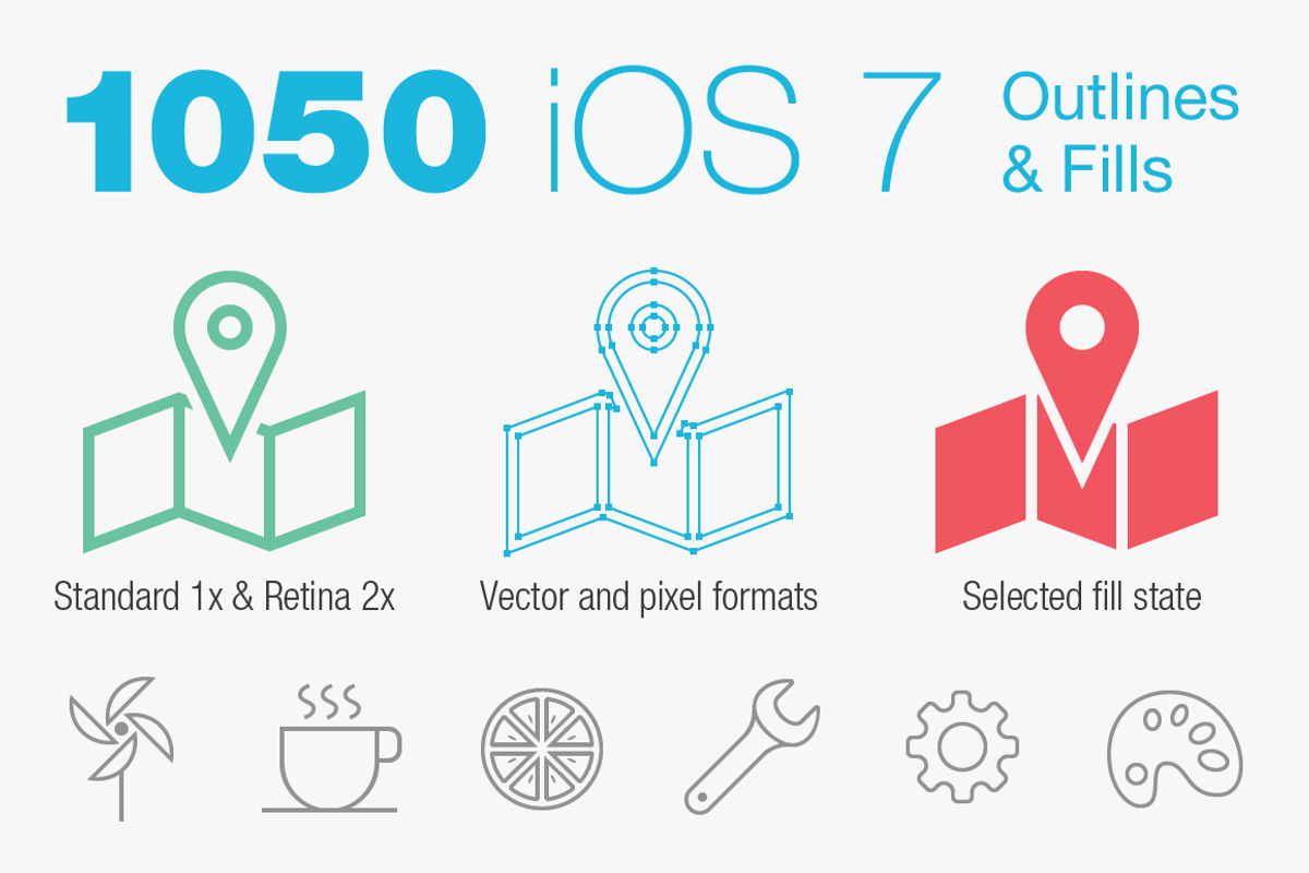 iOS 7 Tab Bar Icons by PixelLove.com, an Icon by PixelLove (Photo 1 of 3)