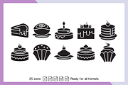Dessert and Cake Icons Set, a Solid Icon by Designfour (Thumbnail 3 of 6)