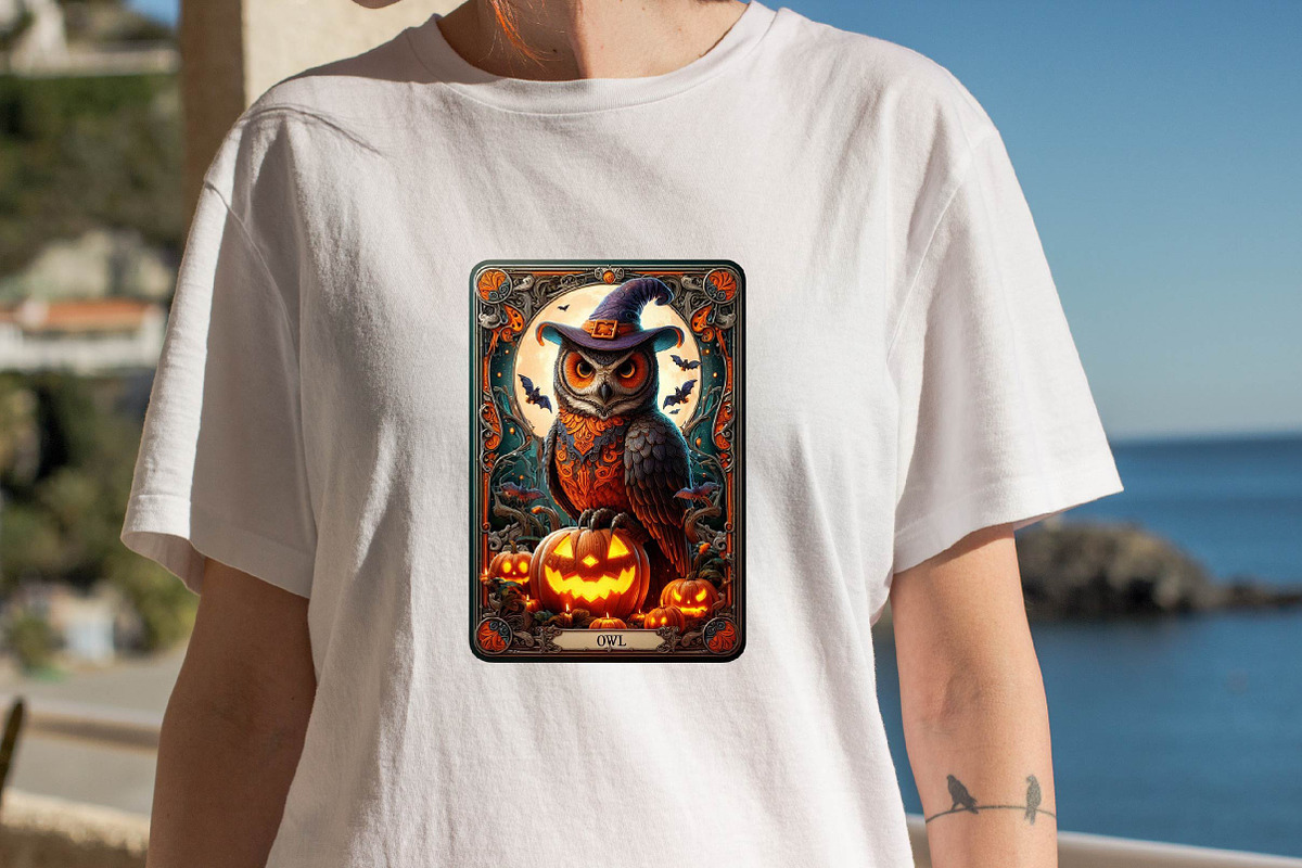 Halloween Owl Tarot Card Sublimation, an Illustration by SVGArt (Photo 6 of 8)