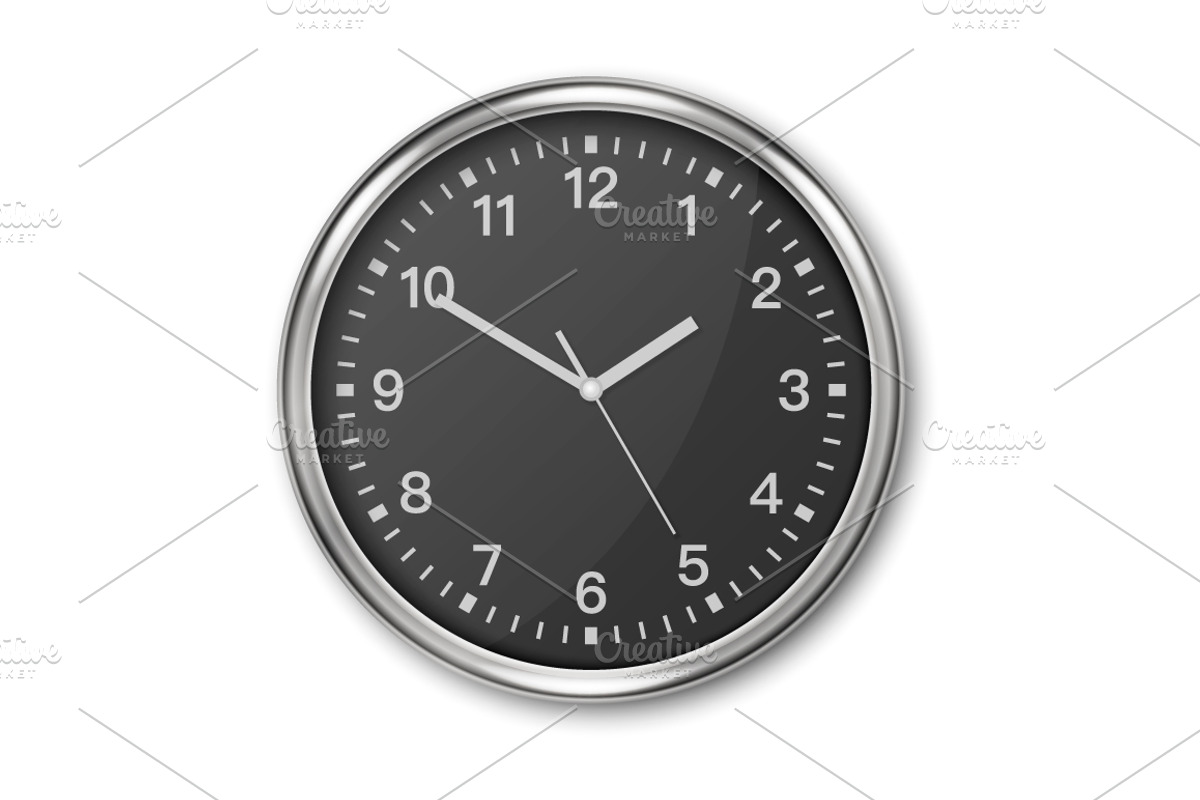 Wall Office Clock. Vector Set., an Object Graphic by Gomolach (Photo 10 of 10)