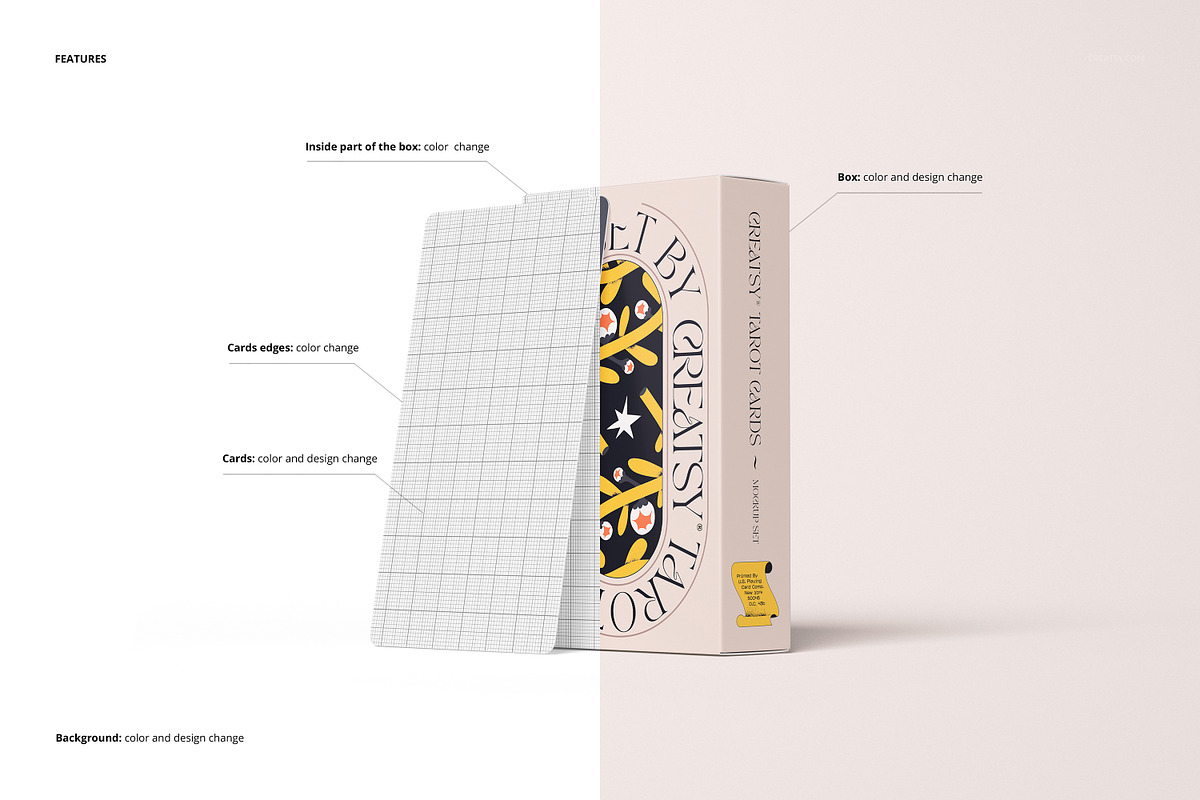Tarot Cards Mockup Set v.4, a Merchandise Mockup by creatsy5 (Photo 3 of 12)