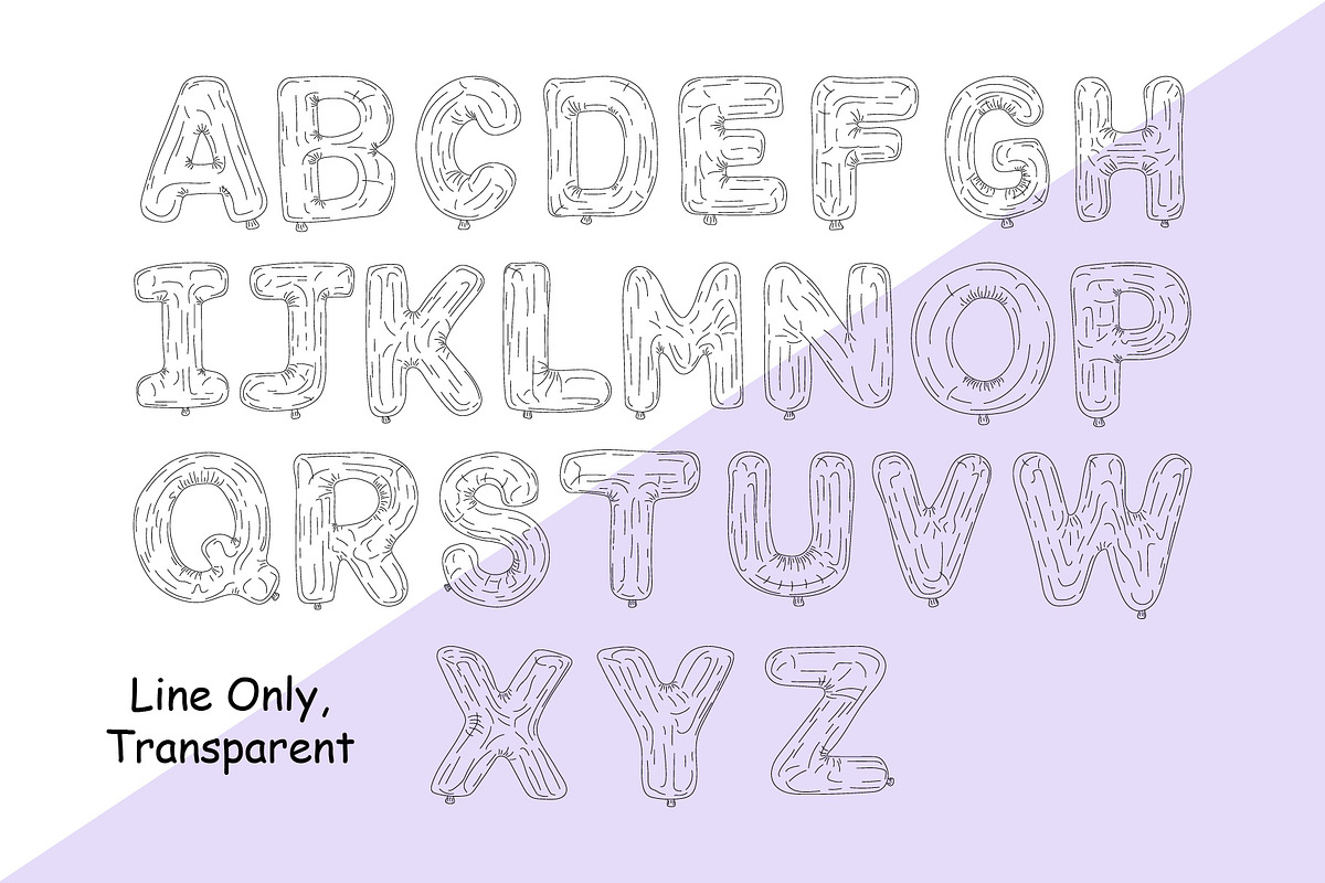 Customizable Mylar Balloon Alphabet, an Illustration by Ashley Katrina (Photo 3 of 5)