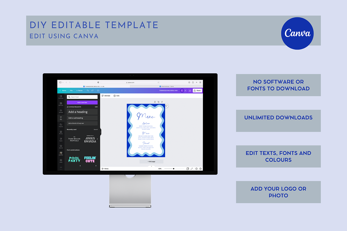 Wavy Menu Template, a Stationery Template by ForeverPrint (Photo 11 of 11)