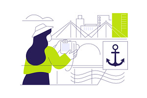 Inland water transport abstract, a Transportation Illustration by Visual Generation