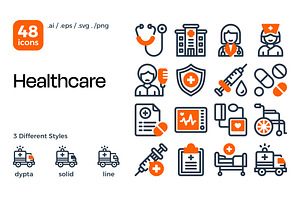 Healthcare Icon Set, a Duotone Icon by Eklip Studio