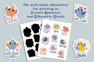 Birds Stickers. Printable Stickers