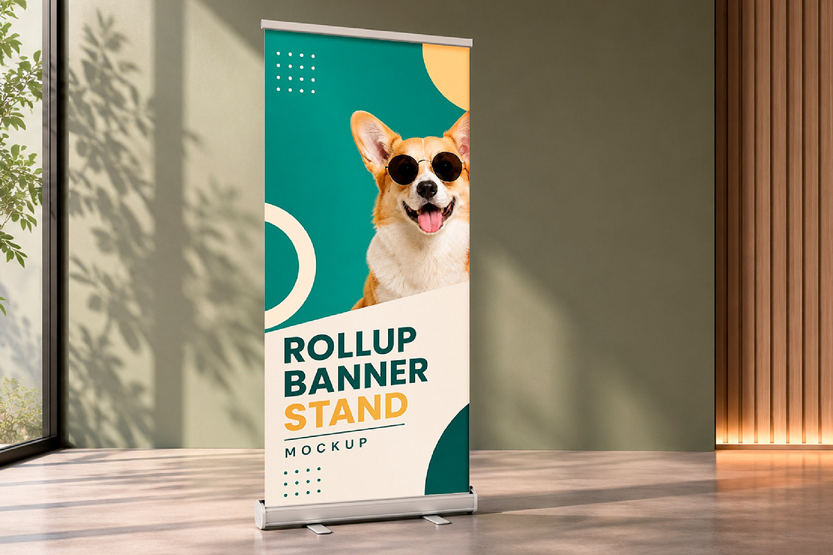 Rollup Banner Stand Mockup, an Advertising Mockup by studiogstock (Photo 1 of 2)